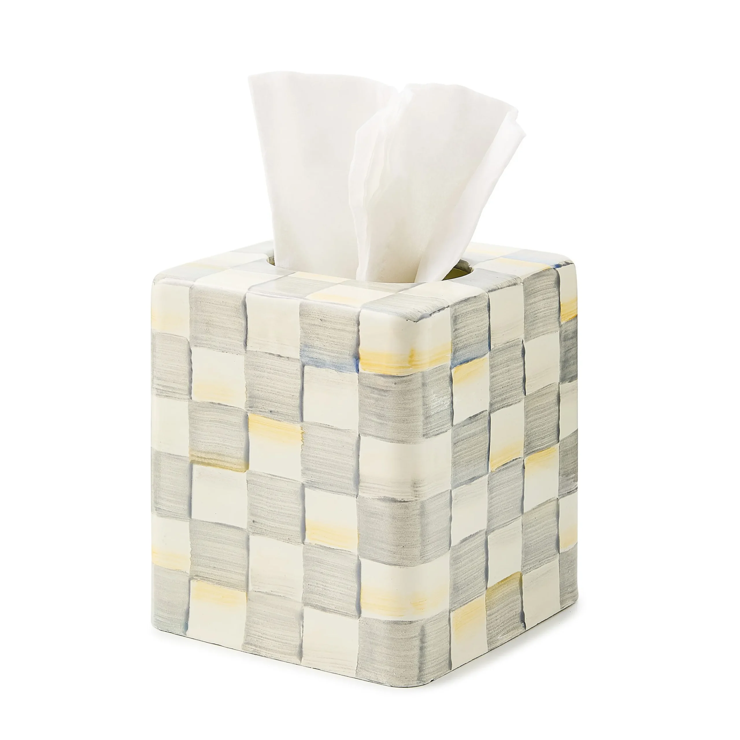 Sterling Check Boutique Tissue Box Cover