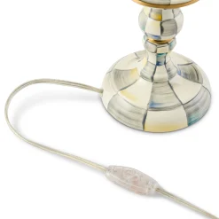 Sterling Check Candlestick Lamp