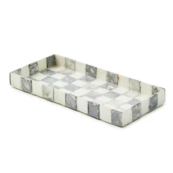 Sterling Check Capiz Vanity Tray
