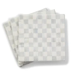 Sterling Check Cocktail Paper Napkins