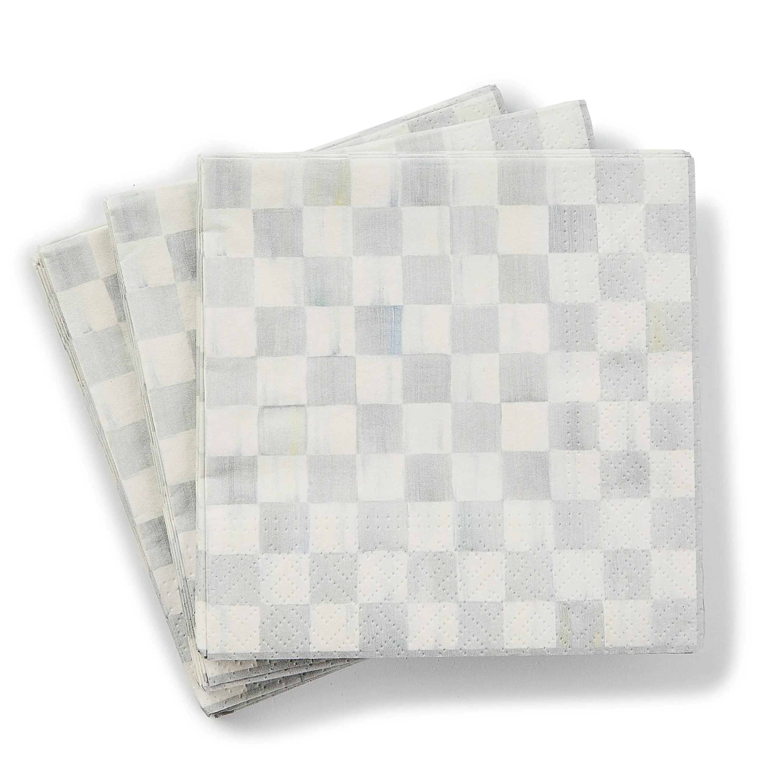 Sterling Check Cocktail Paper Napkins