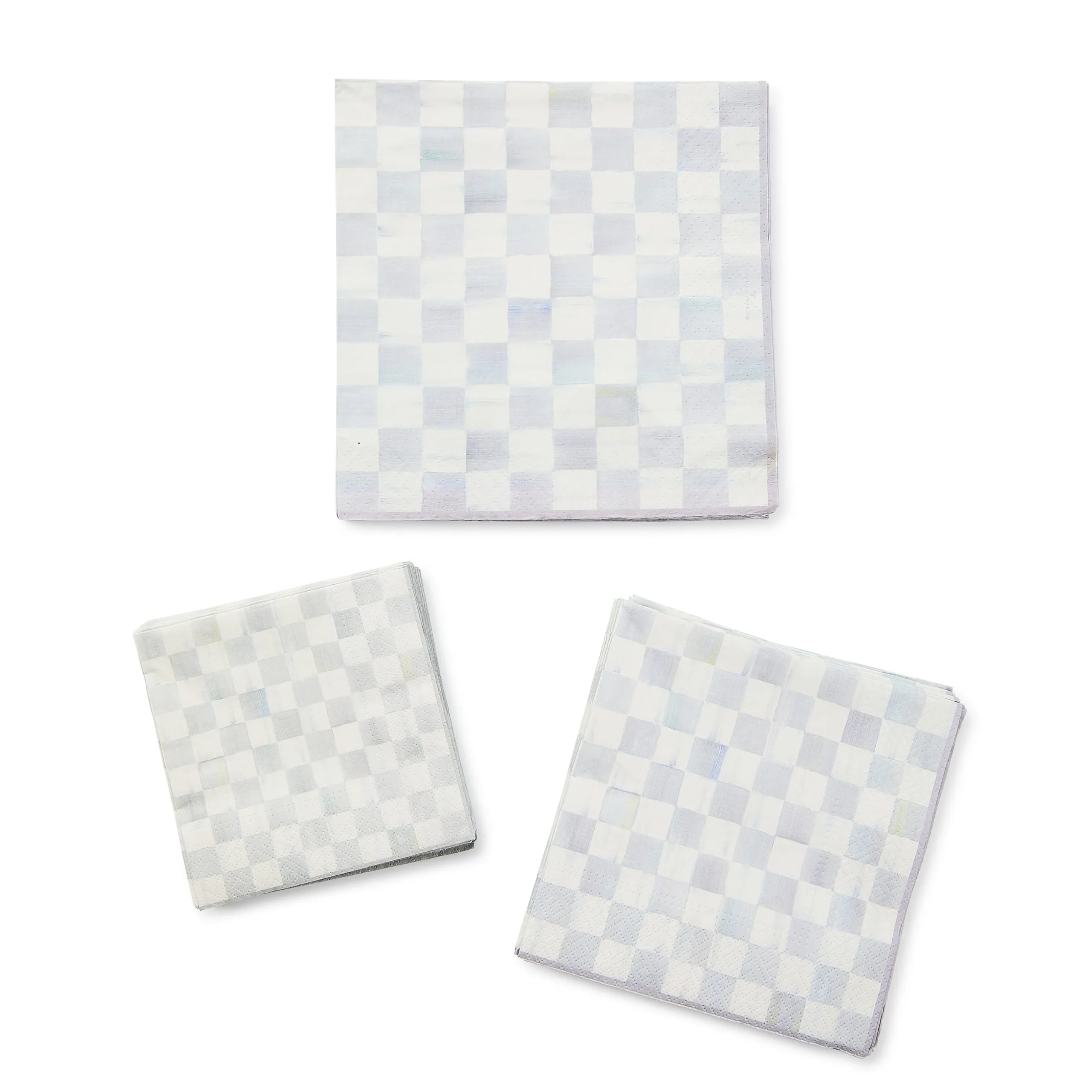 Sterling Check Cocktail Paper Napkins