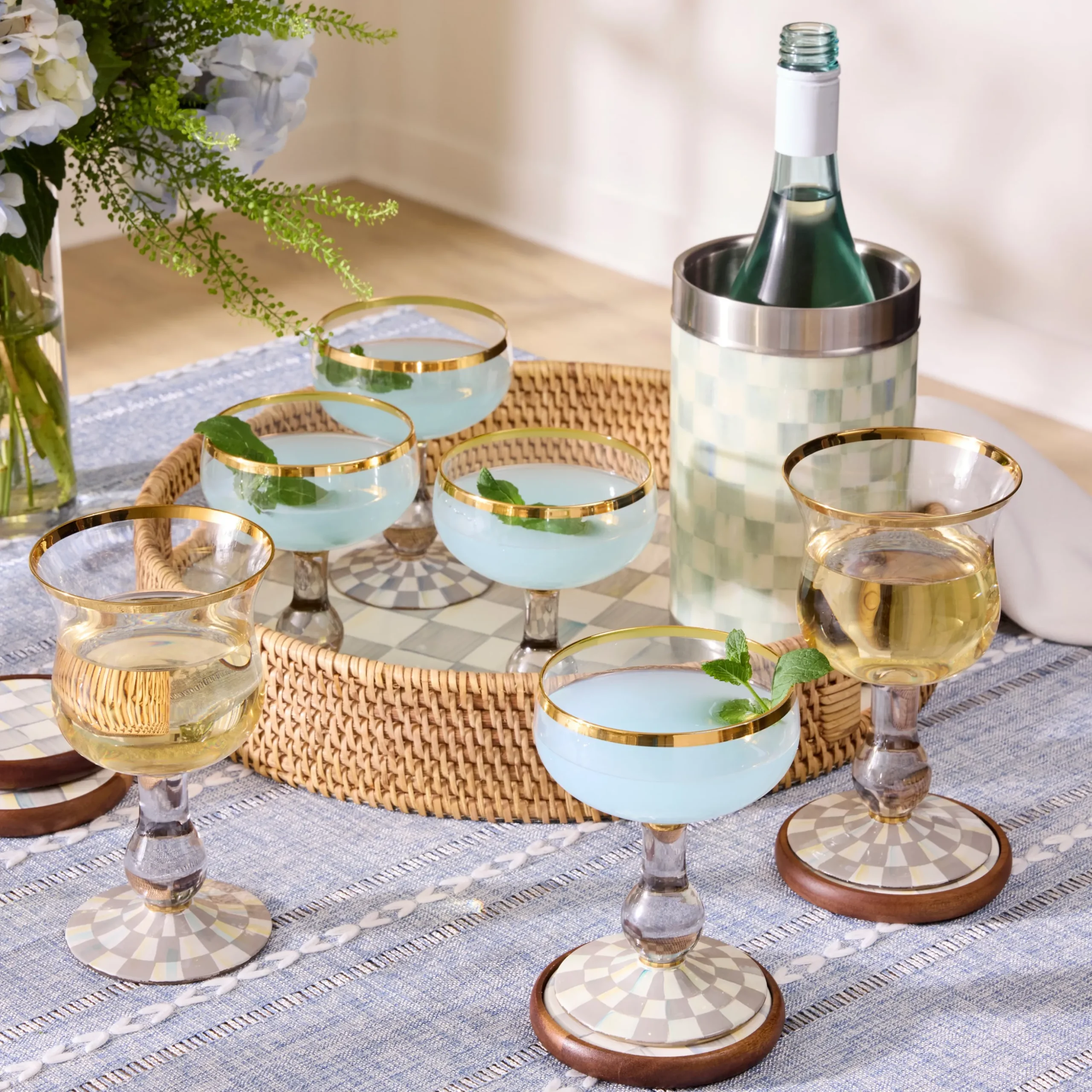 Sterling Check Coupe Glass