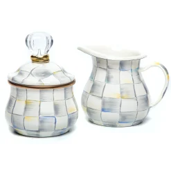 Sterling Check Creamer & Sugar Bowl Set