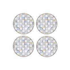 Sterling Check Dinner Plates, Set of 4