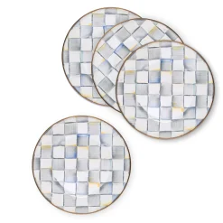 Sterling Check Dinner Plates, Set of 4