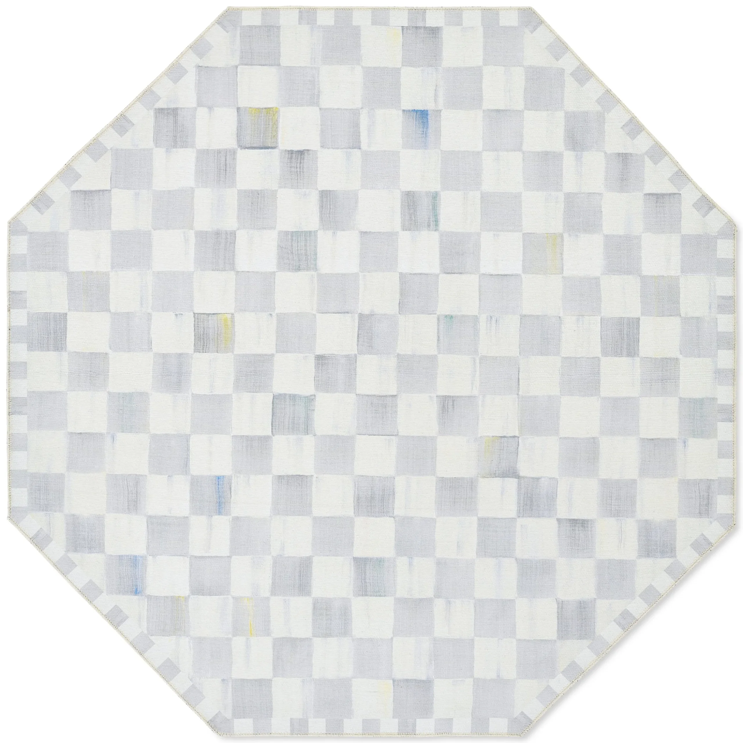 Sterling Checkered 6' Octagon Washable Rug
