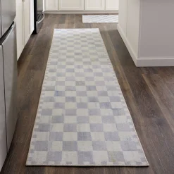 Sterling Checkered 2'6" x 10' Washable Runner
