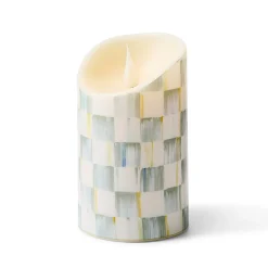 Sterling Check Flicker 5" Pillar Candle