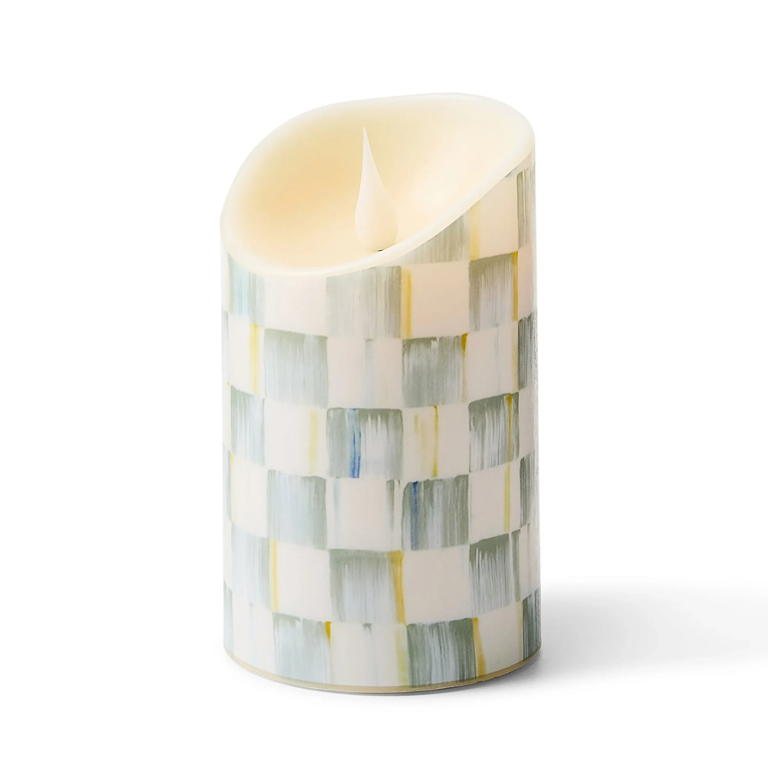 Sterling Check Flicker 5" Pillar Candle