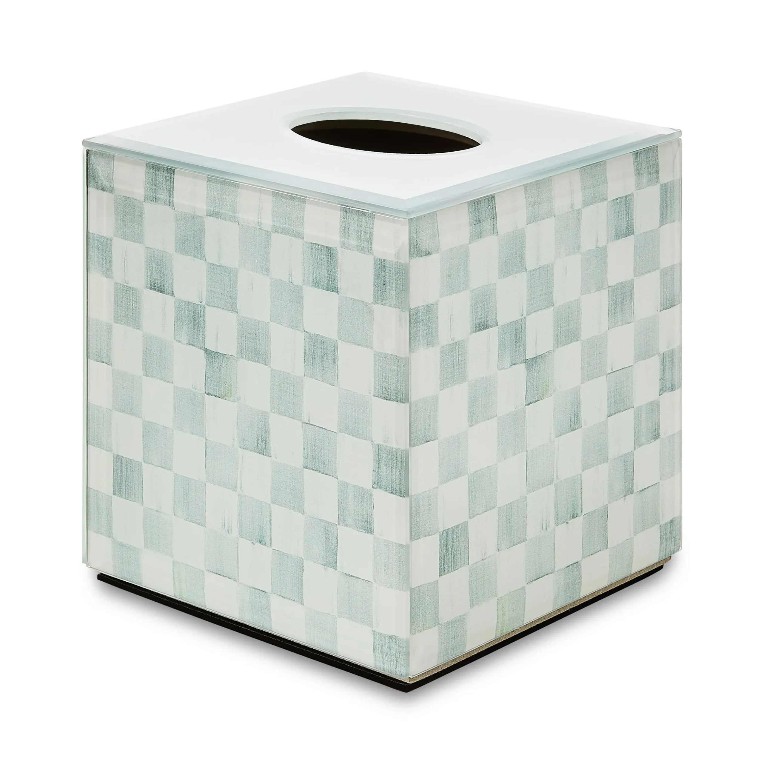 Sterling Check Glass Boutique Tissue Cover