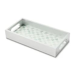 Sterling Check Glass Vanity Tray