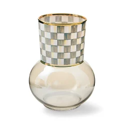 Sterling Check Glass Vase