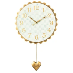 Sterling Check Heart Pendant Wall Clock