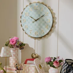 Sterling Check Heart Pendant Wall Clock