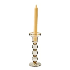 Sterling Check Large Glass Candlestick
