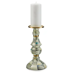 Sterling Check Large Pillar Candlestick