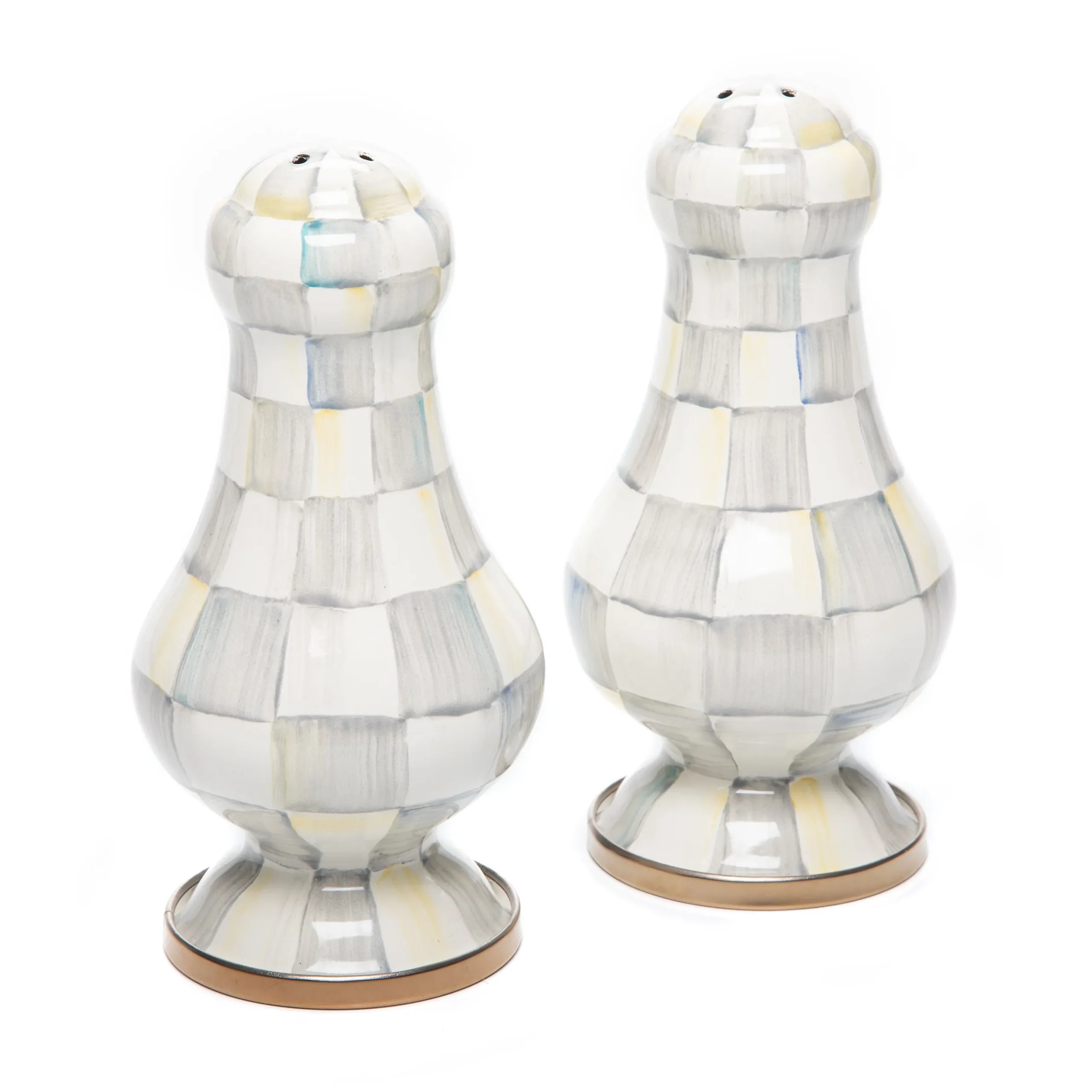 Sterling Check Large Salt & Pepper Shakers
