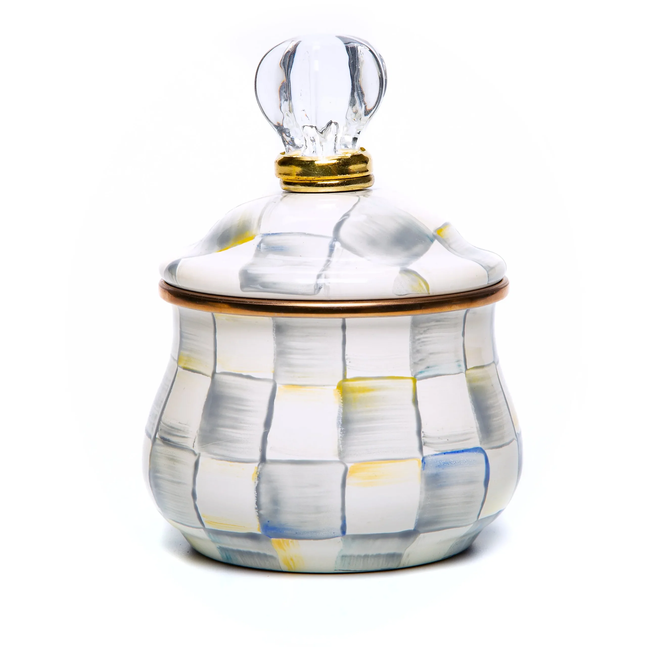 Sterling Check Lidded Sugar Bowl
