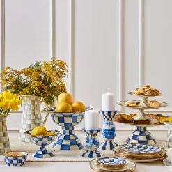 Sterling Check Mini Pedestal Platter