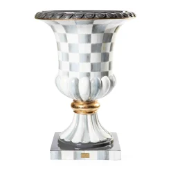 Sterling Check Pedestal Urn