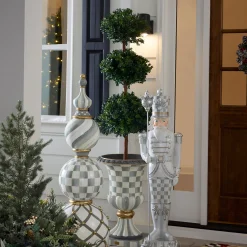 Sterling Check Pedestal Urn