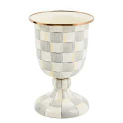 Sterling Check Pedestal Vase