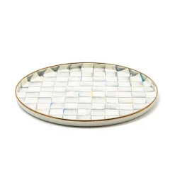 Sterling Check Round Tray