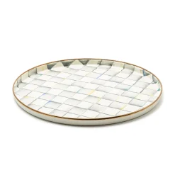 Sterling Check Round Tray