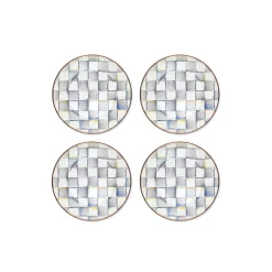 Sterling Check Salad Plates, Set of 4