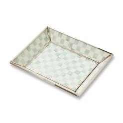 Sterling Check Small Glass Tray
