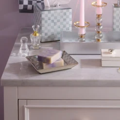 Sterling Check Small Glass Tray