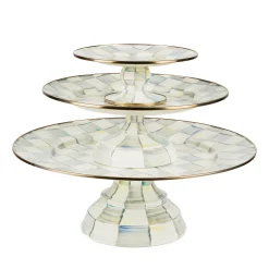 Sterling Check Small Pedestal Platter