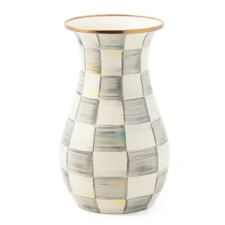 Sterling Check Tall Vase