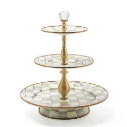 Sterling Check Three Tier Sweet Stand