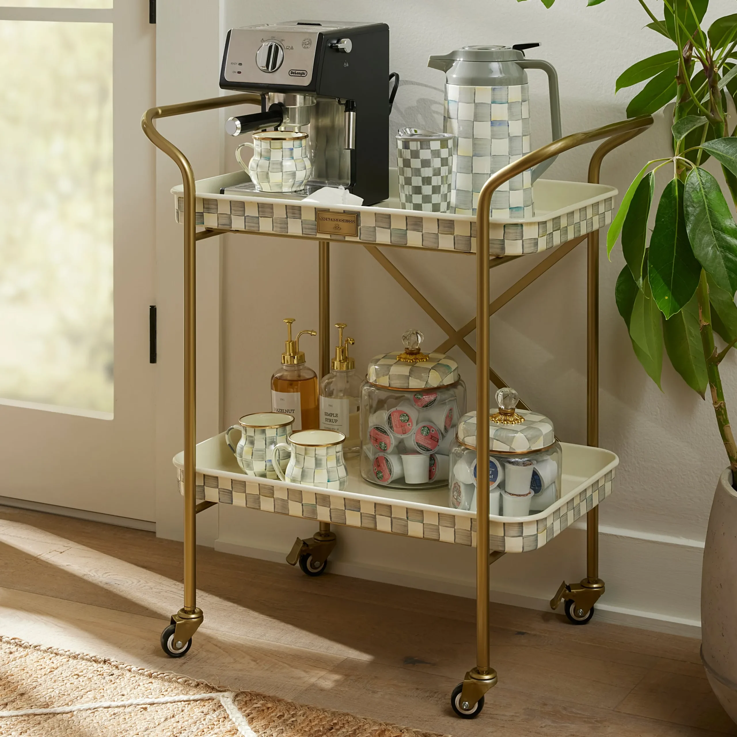 Sterling Check 2-Tier Kitchen Cart