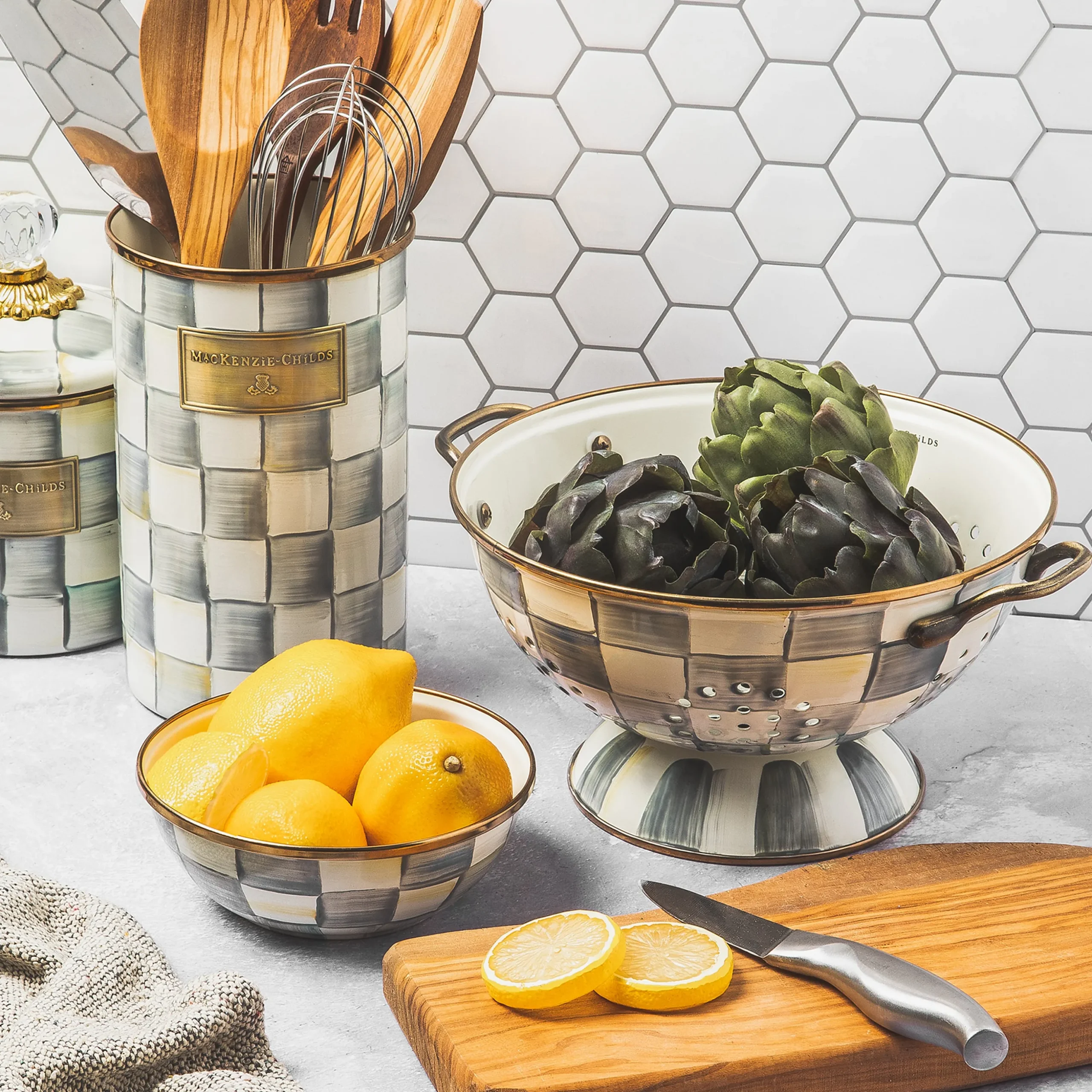 Sterling Check Utensil Holder