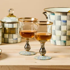 Sterling Check Wine Glass