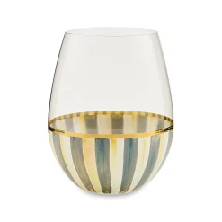 Sterling Stripe Stemless Wine Glass