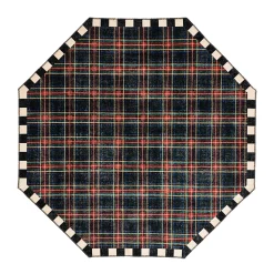 Stewart Tartan Black 6' Octagon Washable Rug