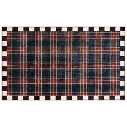 Stewart Tartan Black 3' x 5' Washable Rug