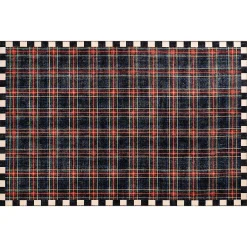 Stewart Tartan Black 5' x 7'6" Washable Rug