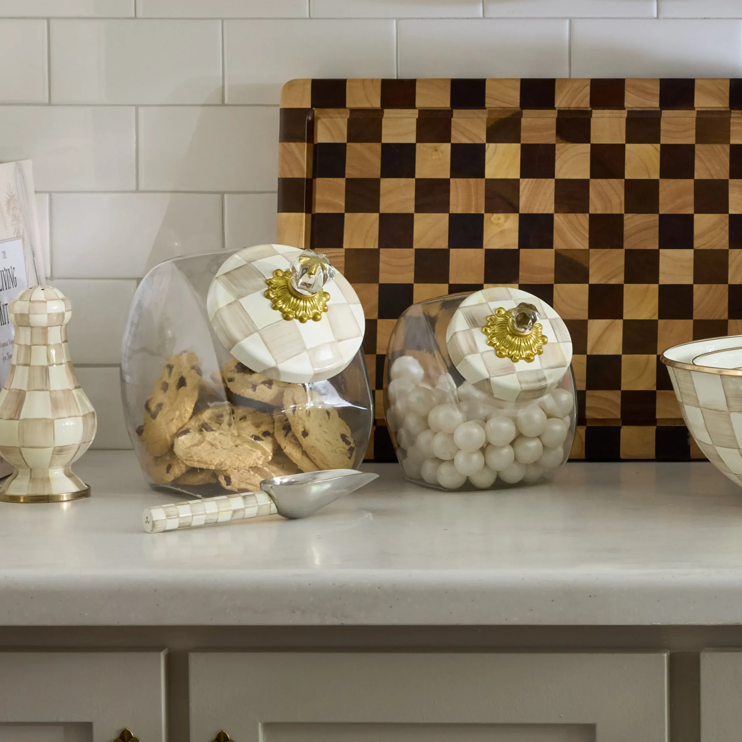 Sweets Jar with Mocha Check Lid