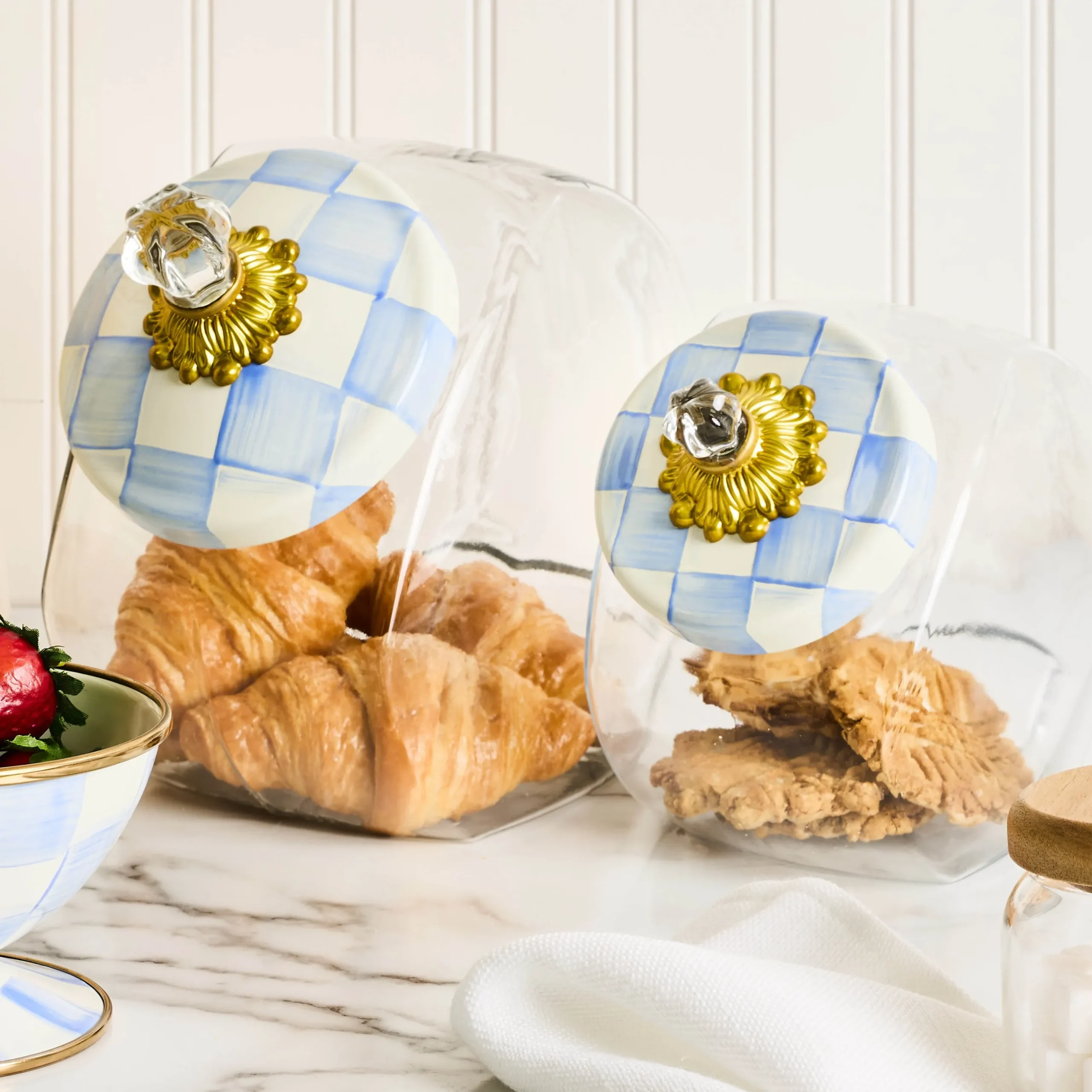 Sweets Jar with Sky Check Lid