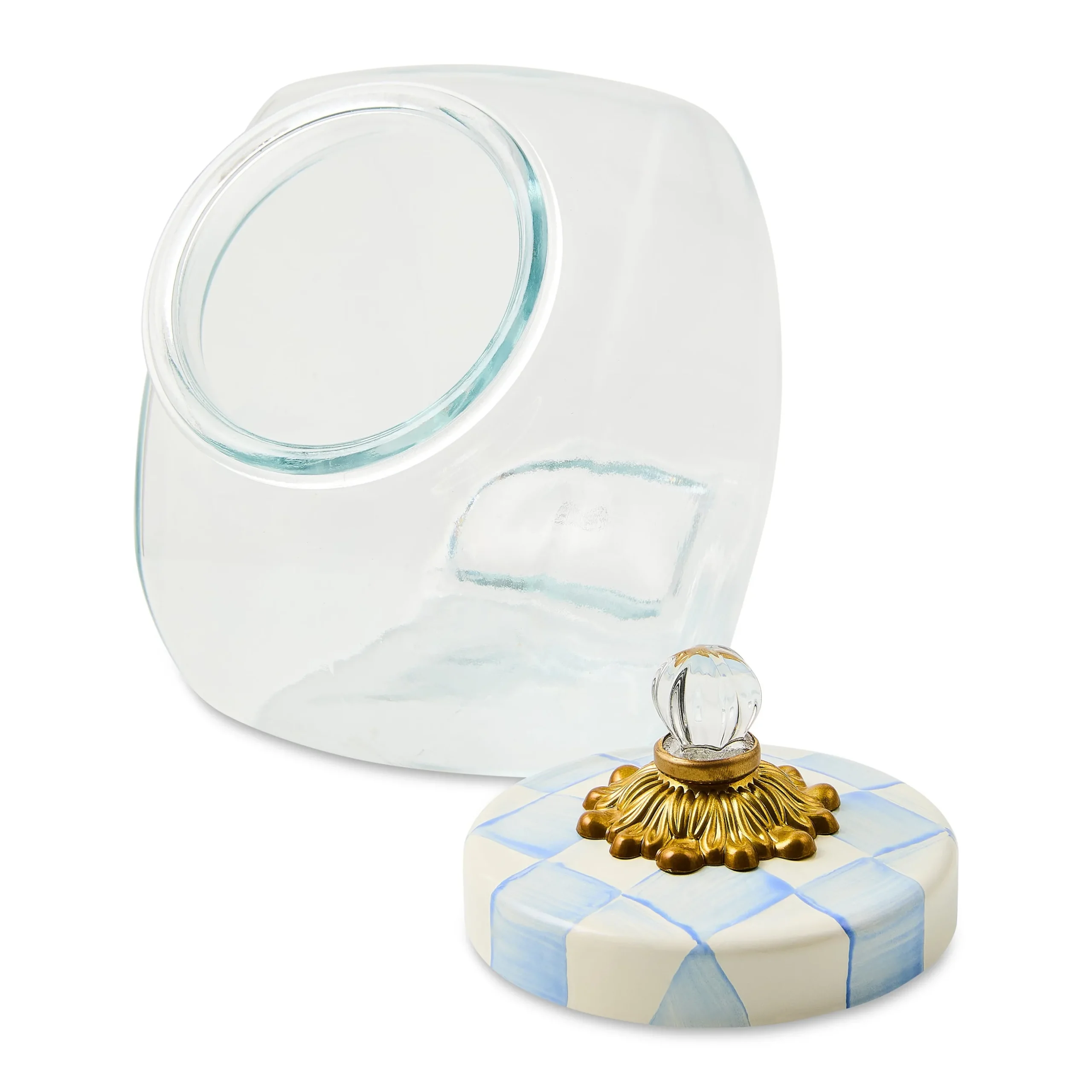 Sweets Jar with Sky Check Lid