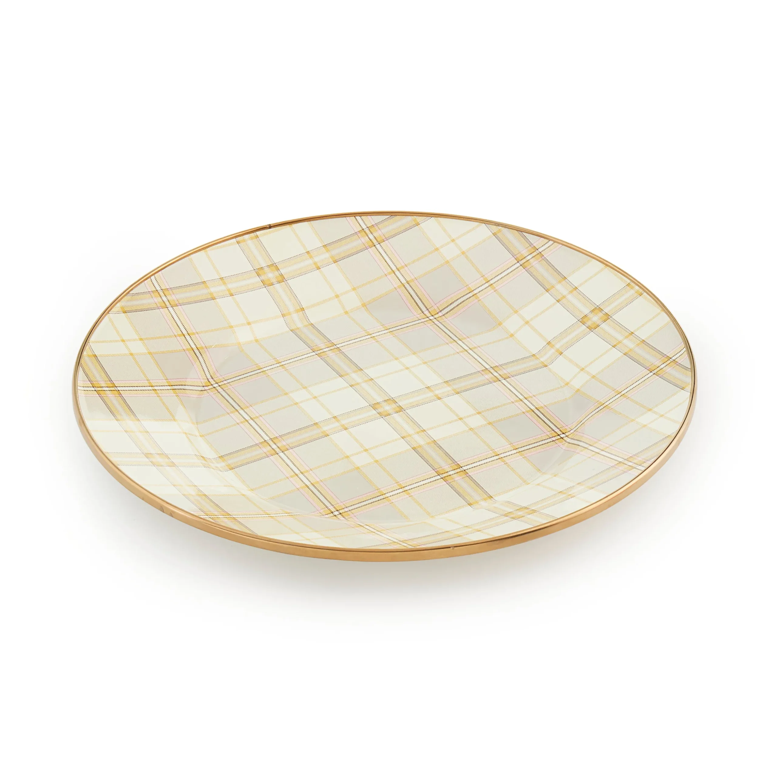 Tartan Latte Dinner Plate
