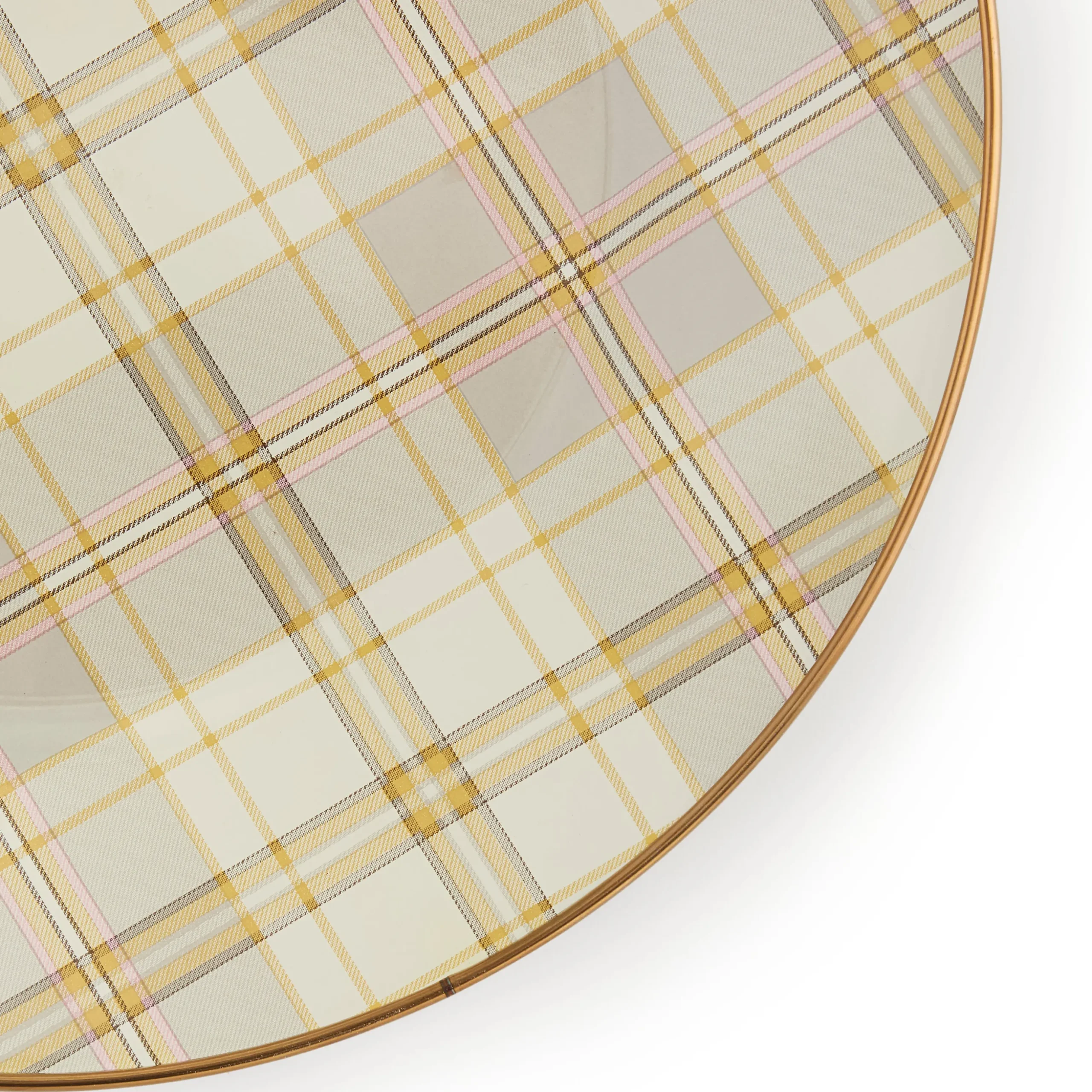 Tartan Latte Dinner Plate