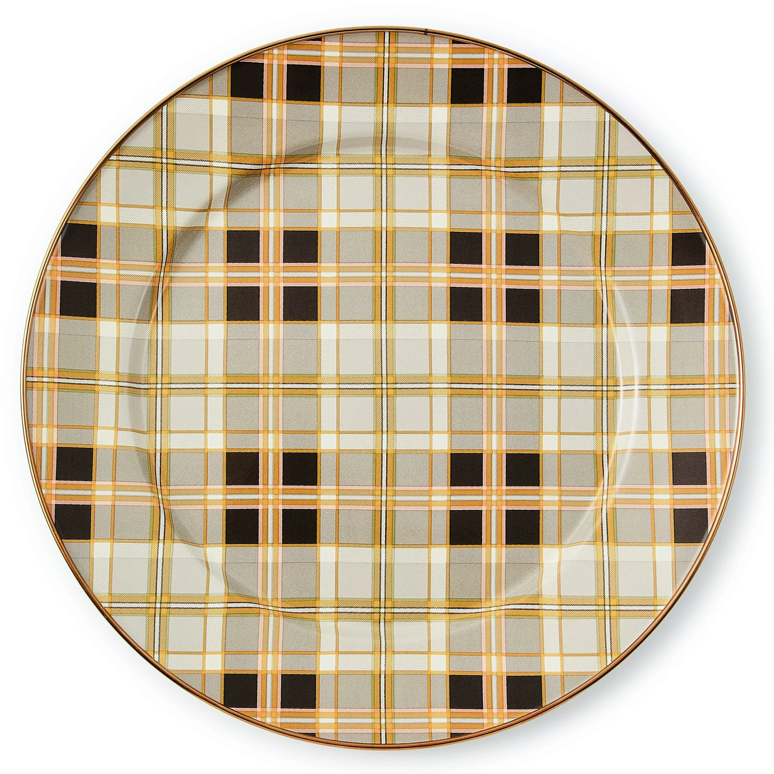 Tartan Mocha Charger Plate