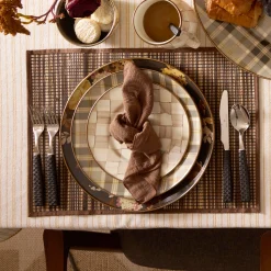 Tartan Mocha Dinner Plate