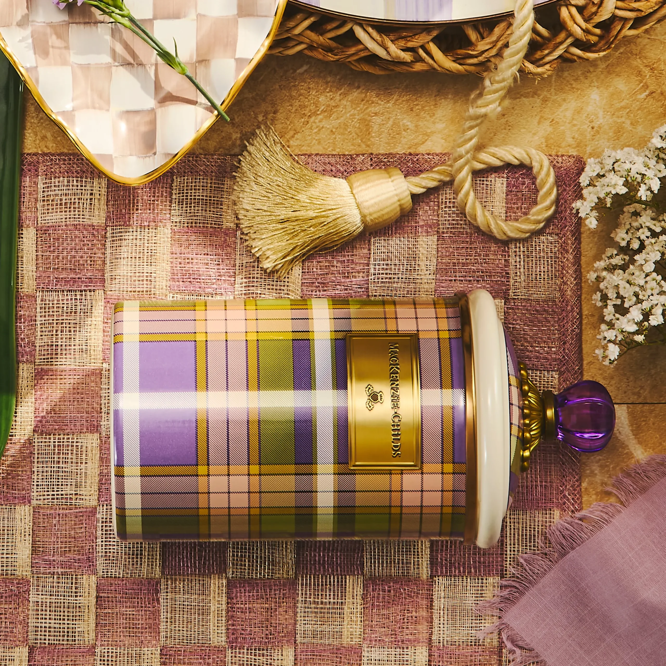 Tartan Violet Large Canister